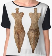 #Figurine #féminine, #culture #Cucuteni #Botosani #County #spiral #figurine #art #design #illustration #decoration #fashion #shape #pattern #vertical #cutout #styles #nopeople #separation Chiffon Top