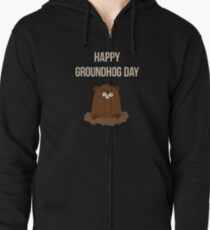 Happy Groundhog Day 2019 Zipped Hoodie