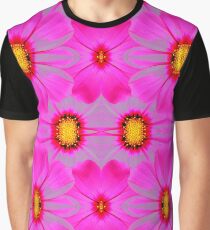 ABSTRAKTIERTE FUCHSIA-GRAU-PURPURROTE COSMO-FLORALS Grafik T-Shirt