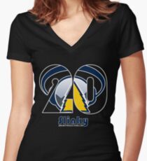 Slinky 20th Annual Black Background Items Tailliertes T-Shirt mit V-Ausschnitt