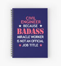 Cuaderno de espiral Regalo fresco de la Navidad divertida del ingeniero civil de Badass del cumpleaños