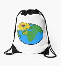Flower Power World Drawstring Bag