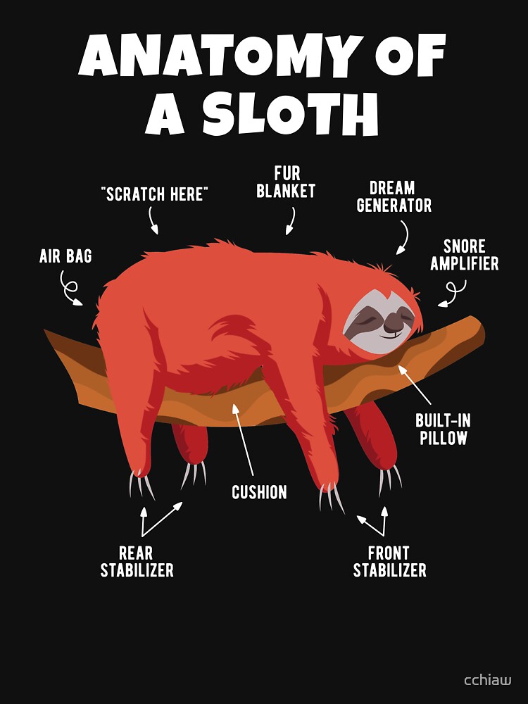 "Anatomy of a Sloth" Tshirt by cchiaw Redbubble