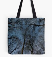 Beautiful Starry night, the Milky Way and the trees, Windy night moving trees, Tote Bag