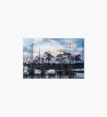 Sunset At Bluewater Bay Marina Art Board