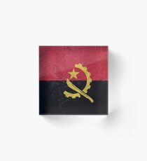 Grunge Angola flag. Angola flag with grunge texture. Acrylic Block