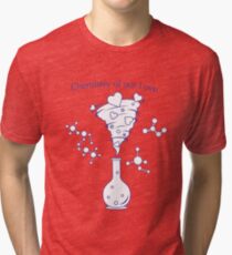 Flask, hearts tornado, love message. Feeling, mood Tri-blend T-Shirt