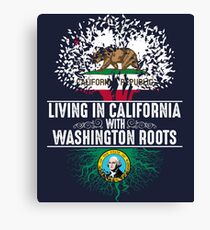 California Home Washington Roots State Tree Flag Art Gift Canvas Print
