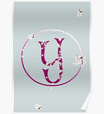 Monogram fairy flowers, letter Y Poster