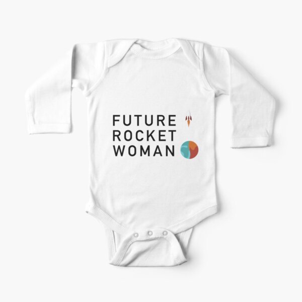 Future Rocket Woman - Kids Black Text Long Sleeve Baby One-Piece