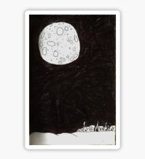 Small Town Moon Sticker