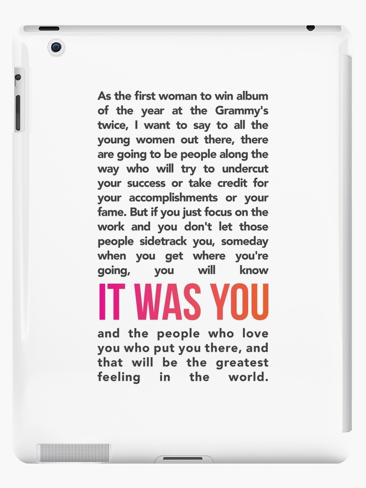 Taylor Swift Grammy Speech Sticker Album Of The Year Speech 1989 Grammy Speech Taylor Swift Speech It Was You Speech Sticker Ipad Caseskin By