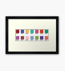 Pantone - Colors of the Year (2007-2019) - Set of 14 stickers Framed Print