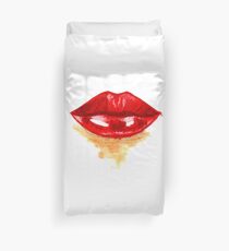 Red Lips Duvet Cover