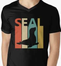 Vintage Retro Seal Men's V-Neck T-Shirt