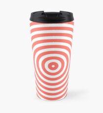 LIVING CORAL - HYPNO - CIRCLES- SPIRALS Travel Mug