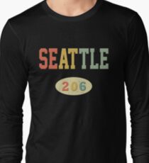 Seattle 206 Area Code Long Sleeve T-Shirt