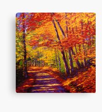 New England Autumn Maple Road Canvas Print
