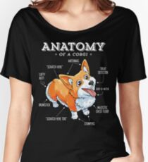 Anatomy of a Corgi T-Shirt Funny Corgis Dog Puppy Shirt Women's Relaxed Fit T-Shirt