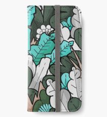 Feuilles de jungle verte Étui portefeuille/coque/skin iPhone