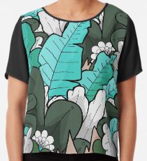 Green jungle leaves Chiffon Top