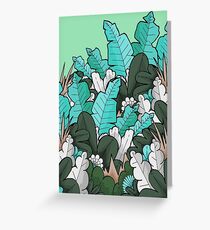 Green jungle leaves Greeting Card