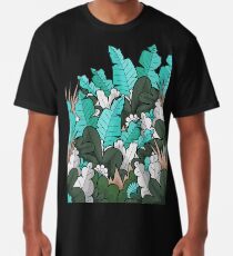 Green jungle leaves Long T-Shirt