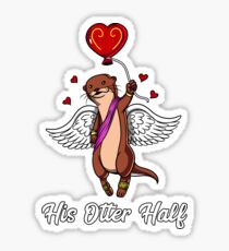 His Otter Half Valentines Day Girlfriend Matching Sticker