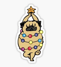 Pug Merry Christmas Sticker