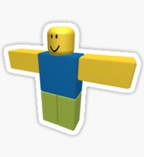 Funny T Pose Stickers Redbubble - try these roblox noob dab decal