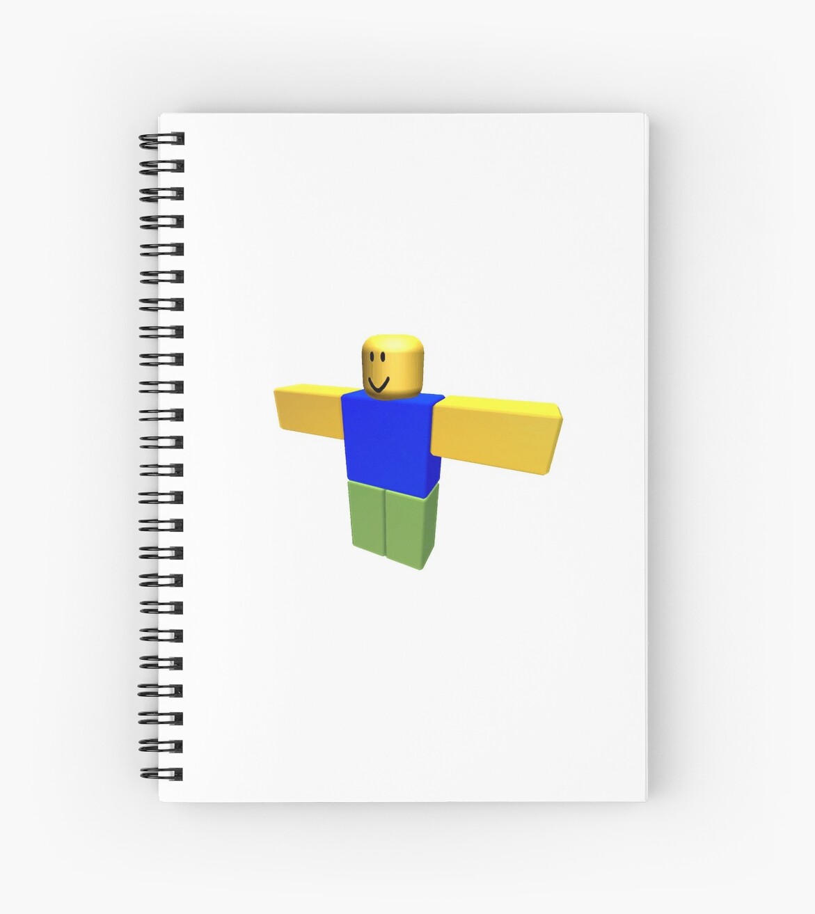 Roblox Noob T Pose Spiral Notebook By Levonsan Redbubble - easy noob how to draw roblox logo