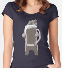 Funny Grizzly Bear & Giant Beer Women's Fitted Scoop T-Shirt