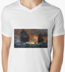 Ships drawn Men's V-Neck T-Shirt