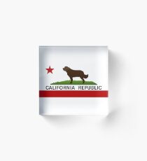 California Newfie Flag Acrylic Block