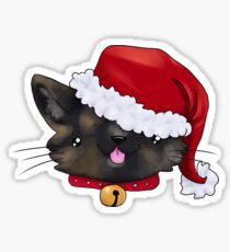 Christmas Tortoiseshell Kitty Sticker