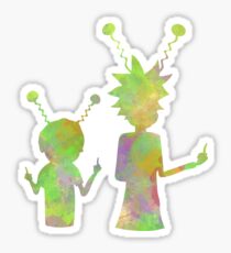 Rick and Morty silhouette - Peace among worlds Sticker