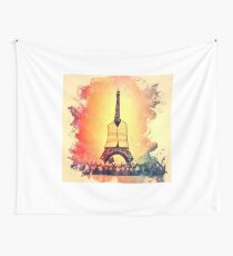 Tela decorativa Torre Eiffel en luz amarilla chaleco jaunes
