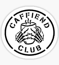 Misfits Caffiend Club black & white stencil design Sticker