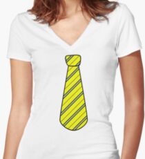 Hufflepuff tie Women's Fitted V-Neck T-Shirt