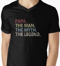 Mens The Man The Myth The Legend Shirt for Mens Papa Dad Dad Men's V-Neck T-Shirt