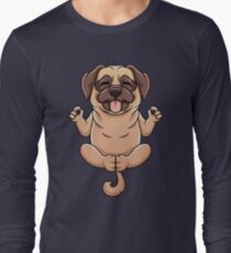 Cute Pug Yoga Namaste Spiritual Meditation Gift Long Sleeve T-Shirt
