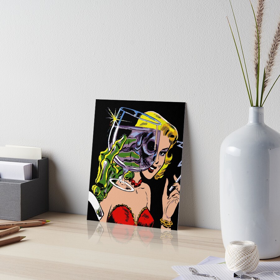 Pop Art Vintage Creepy Horror Comics Art Board Print