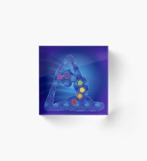 Yoga Pose Chakra Poster Acrylic Block