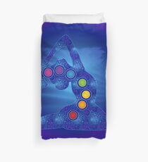 Yoga Pose Chakra Poster Duvet Cover