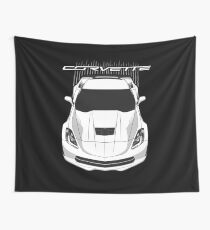 Corvette C7 Stingray - White Wall Tapestry