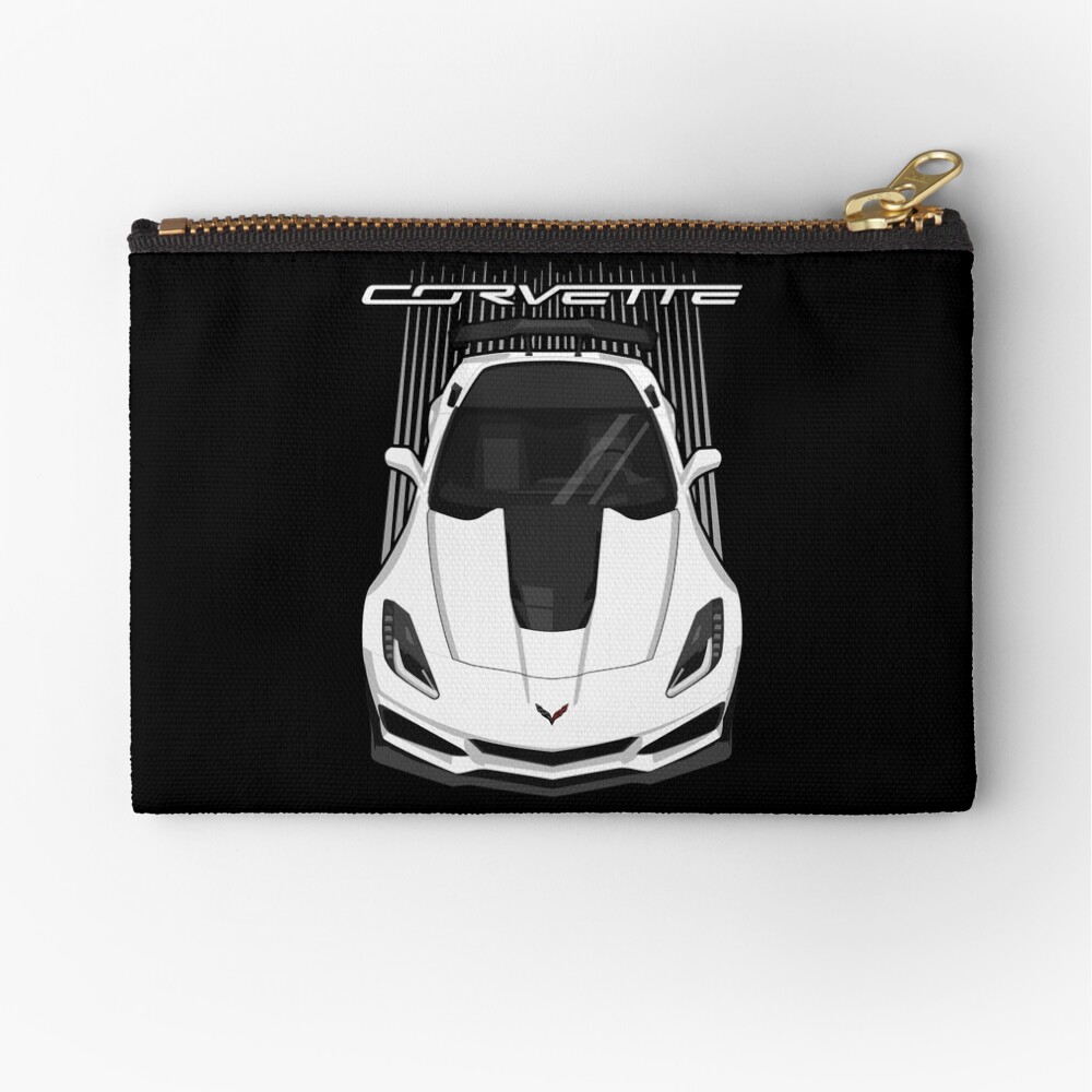 Corvette C7 ZR1 - White Zipper Pouch