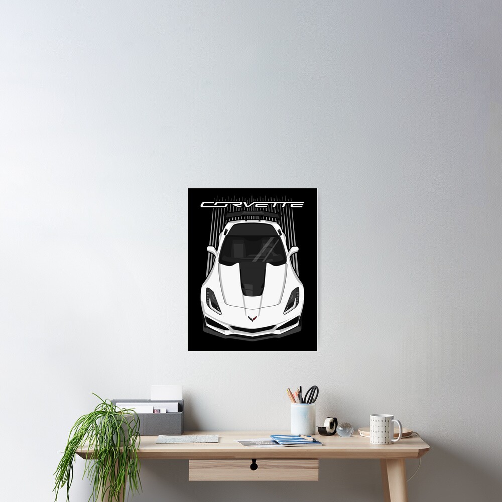 Corvette C7 ZR1 - White Poster