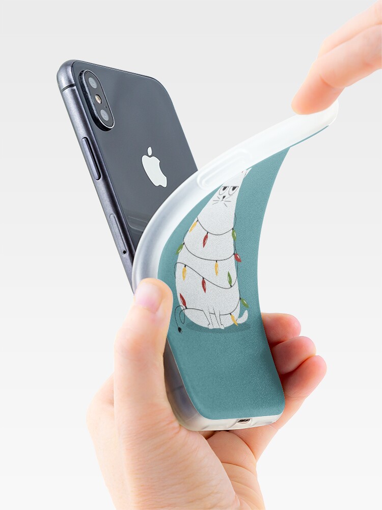 Alternate view of Grumpy Christmas Cat iPhone Case & Cover