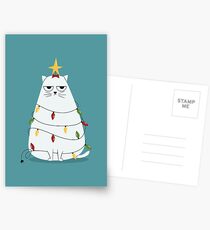 Grumpy Christmas Cat Postcards