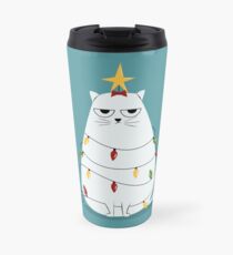Taza de viaje Grumpy Christmas Cat